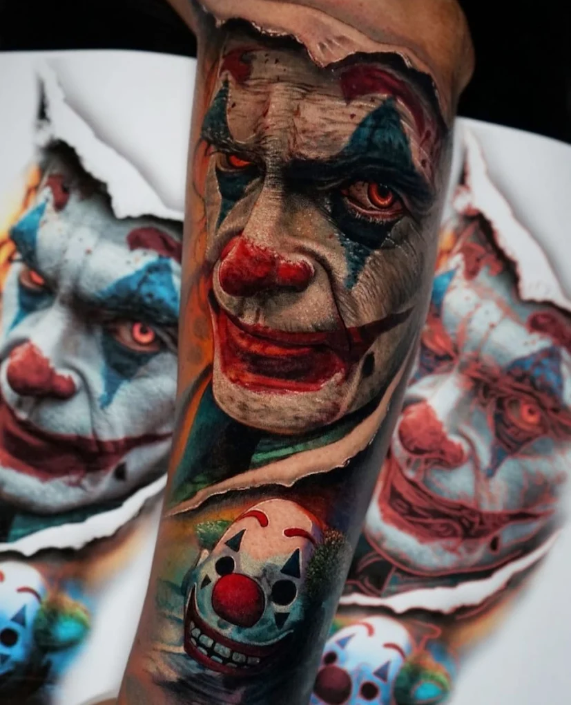 Tatuaje realista del Joker