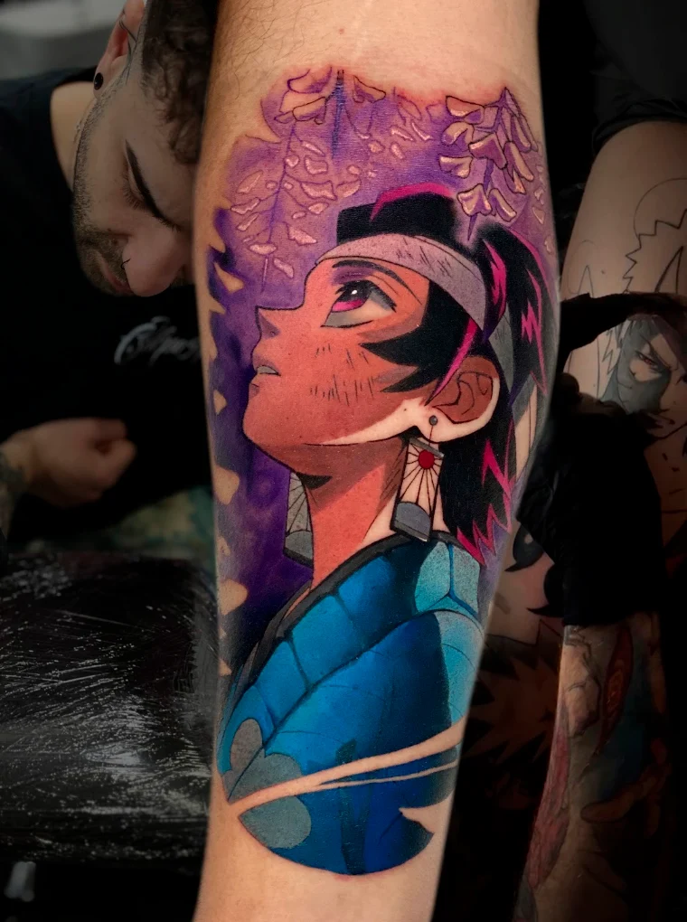 Tatuaje Tanshiro de Guardianes de la noche hecho en Culpa Mía Tattoo, Madrid